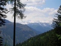 Dachstein ze stezky kolem vodopádů u Grundelsee